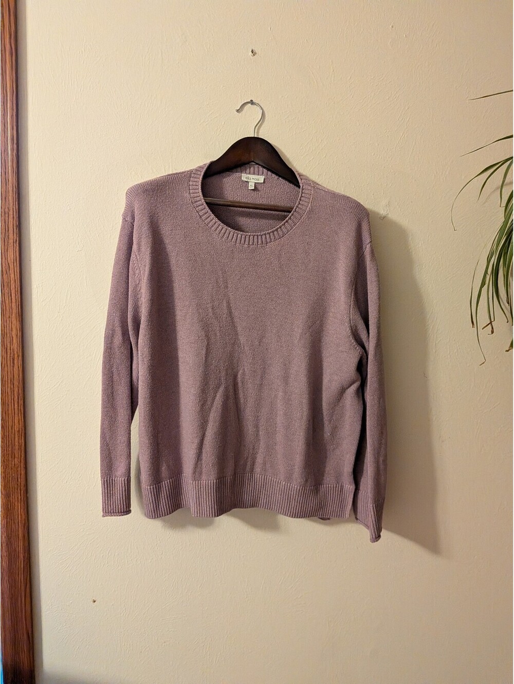 Ella Moss Women's XL Light Purple Crewneck Knit Pullover Sweater Long Sleeve